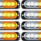 8Pcs 6LED Surface Mount Flashing Strobe Lights for Truck Car Vehicle LED Lights