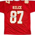 Travis Kelce Kansas City Chiefs Signed Autograph Red Custom Jersey JSA Certified