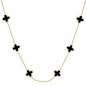 Dainty Four Leaf Clover Choker Necklace for Women 18K Gold Plated Stainless Stee