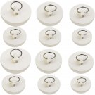 12PCS Rubber Sink Stopper, Drain Stopper Bath Tub Stopper with Pull Ring, Kitche