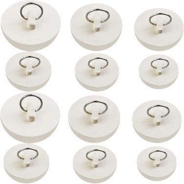 12PCS Rubber Sink Stopper, Drain Stopper Bath Tub Stopper with Pull Ring, Kitche