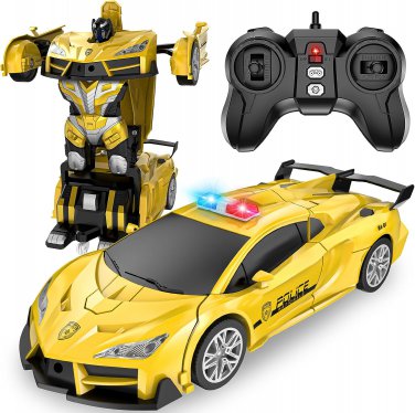 Remote Control Car, Transform Robot RC Cars, 2.4Ghz 1:18 Scale Transforming Poli