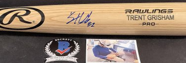 Trent Grisham San Diego Padres Autographed Signed Blonde Baseball Bat Beckett WI