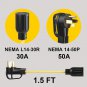 1.5 FT 4 Prong 50 Amp to 30 Amp RV Generator Adapter Cord,Nema 14-50P to NEMA L1