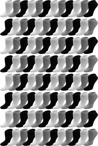 96 Pairs Bulk Ankle Socks for Men & Women, Thin Low-Cut Comfortable Lightweight