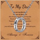 Dad Gifts,Father Ring Necklace Engraved Best Dad Ever,Stainless Steel Dad Neckla