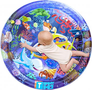 Premium Tummy Time Water Mat, XL Inflatable Activity Center Promoting Baby Motor