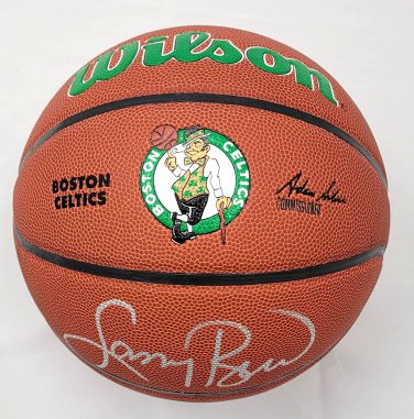 Larry Bird Autographed Boston Celtics Logo Wilson NBA Basketball Beckett Witness