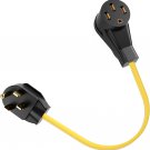 1.5 FT 4 Prong NEMA 14-30P to 14-50R 120V/240V 30 Amp 4 Prong Male Plug to 50 Am