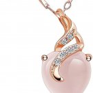 Heart Shaped Pendant Necklace for Women'S Gift - Rose Gold Heart Shaped Pink Cry