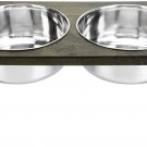 Elevated Dog Bowls for Medium Sized Dog, Wood Raised Dog Bowl Stand with Two 40