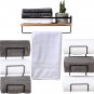Towel Rack for Bathroom, Set of 3 Wall Mounted Towel Rack with Wooden Shelf, Tow
