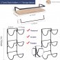 Towel Rack for Bathroom, Set of 3 Wall Mounted Towel Rack with Wooden Shelf, Tow