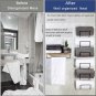 Towel Rack for Bathroom, Set of 3 Wall Mounted Towel Rack with Wooden Shelf, Tow