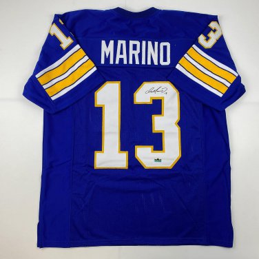 Facsimile Autographed Dan Marino Pittsburgh Blue Reprint Laser Auto College Foot