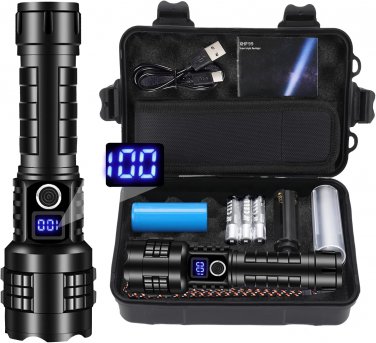 Rechargeable Flashlights High Lumens XHP99 100000 Lumens Brightest LED Tactical