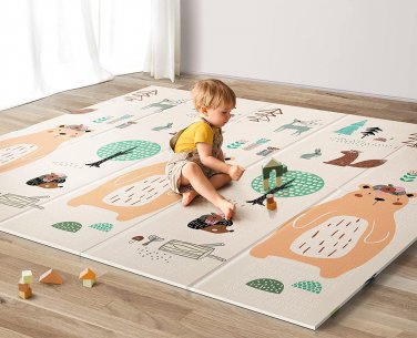 Foldable Baby Play Mat, Extra Large Waterproof Activity Playmats for Babies,Todd