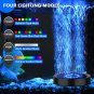 Aquarium Air Bubble Light, LED Fish Tank Bubbler Stone Disk with 11 Super Bright