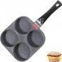 4-Cup Nonstick Egg Frying Pan, Egg Pan for Breakfast, Egg Burgers, Vegetable Pat