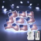 40 LED American Flag Lights String 4Th of July Lights Battery Operated Fairy Lig