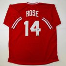 Facsimile Autographed Pete Rose Cincinnati Red Reprint Laser Auto Baseball Jerse