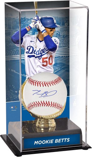 Mookie Betts Los Angeles Dodgers Autographed Baseball and Gold Glove Display Cas