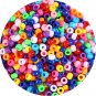 1000+ Pcs Pony Beads, Multi-Colored Bracelet Beads for Hair Braids, Crafts, Plas