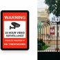 FEISIER 24 Hour Video Surveillance LED Signs, Private Property No Trespassing Si