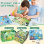 Wooden Puzzles for Toddlers 1-3, 6 Pack Peg Puzzles with Wire Puzzle Holder Rack