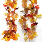 Fall Maple Leaf Garland, 2 Pack Artificial Maple Garland Autumn, 5.9Ft/Piece Han