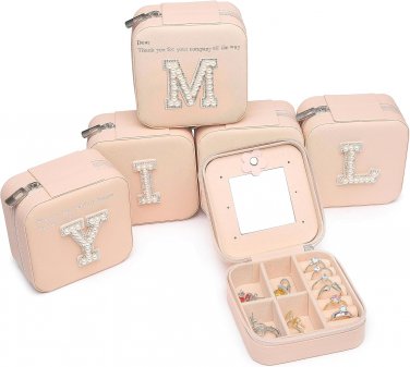 6 Piece Personalized Jewelry Box with 26 Letters, DIY Your Text Gift for Girls T