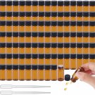100 Pack Essential Oil Bottles with 2 Droppers,Small 5Ml Thick Dark Amber Glass