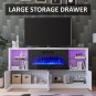 68" Fireplace TV Stand with 40" Fireplace, Modern High Gloss Media Entertainment