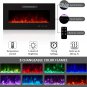 68" Fireplace TV Stand with 40" Fireplace, Modern High Gloss Media Entertainment