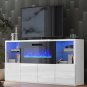 68" Fireplace TV Stand with 40" Fireplace, Modern High Gloss Media Entertainment