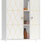 Bathroom Wall Cabinet Storage Cabinet above Toilet, Bathroom Cabinet with Gold D