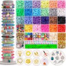 6100 Pcs Clay Beads Bracelet Making Kit 24 Colors Flat Clay Beads Set Friendship