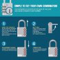 XD35 3-Digit Combination Padlock, Blue, 1-Pack