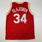 Facsimile Autographed Hakeem Olajuwon Houston Red Reprint Laser Auto Basketball