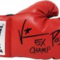 Vinny 'Paz' Pazienza Signed Everlast Red Boxing Glove W/5X Champ