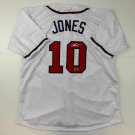 Facsimile Autographed Chipper Jones Atlanta White Reprint Laser Auto Baseball Je