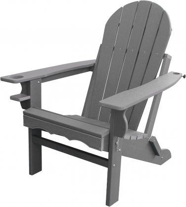 Folding Adirondack Chairs,Oversized Plastic Adirondack Chairs Support 350LBS, Mo