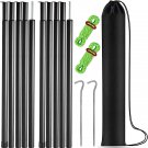 Tent Poles Adjustable Tarp Poles Steel Rods for Tarp Canopy Camping Replacement