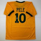 Facsimile Autographed Pele Brazil Yellow World Cup Reprint Laser Auto Soccer Jer