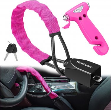 Steering Wheel Lock Anti-Theft Device, Car Theft Prevention Device Safety Kit wi
