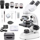 Compound Binocular Microscope,Wf10X and Wf25X Eyepieces,40X-2000X Magnification,
