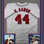 Framed Facsimile Autographed Henry Hank Aaron 33X42 Atlanta White Reprint Laser