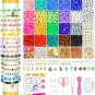 Clay Beads Bracelet Making Kit for Beginner, 5000Pcs Heishi Flat Preppy Polymer