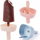 3 Pack Drip Free Silicone Popsicle Holders with Straw,  Popsicle Holders for Kid
