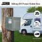 RV Outlet Box 30 Amp, Power Outlet Box with Pre-Drilled Panel, Enclosed Lockable